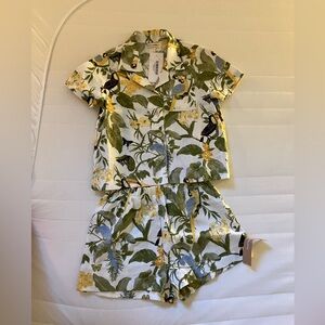 Reformation Kids Lompoc Linen Two Piece in Tropics - kids size 8
